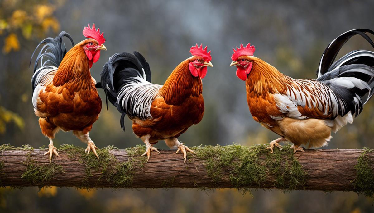 Image depicting chickens perching on roosting perches